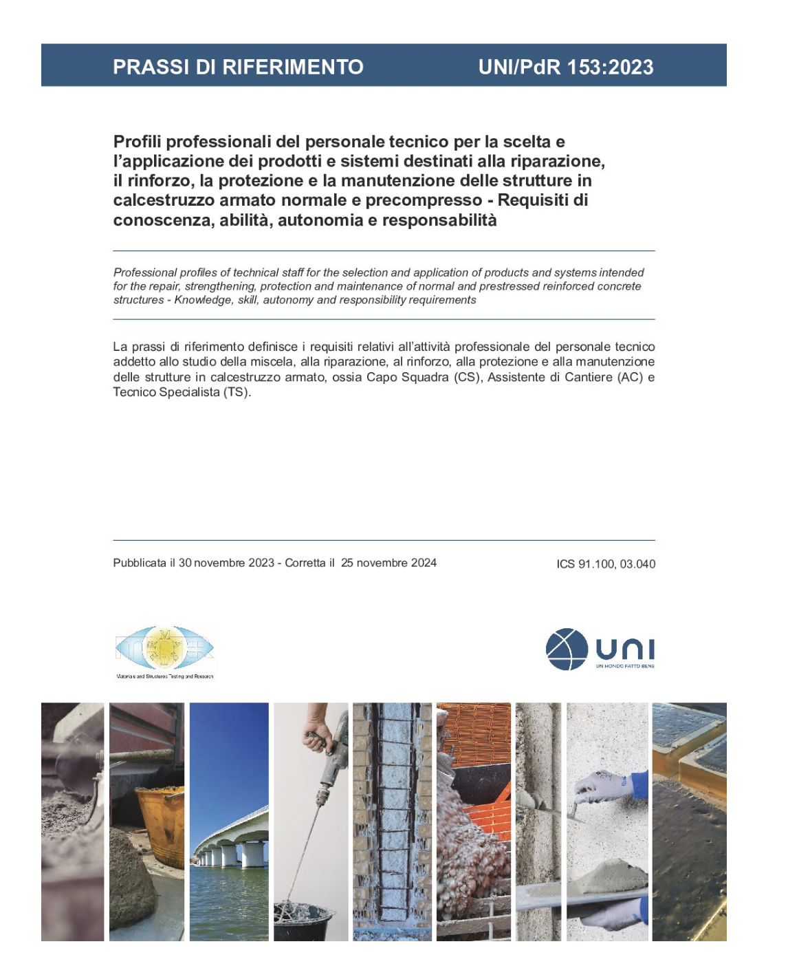 UNI/PdR 153 UNI/PdR 153